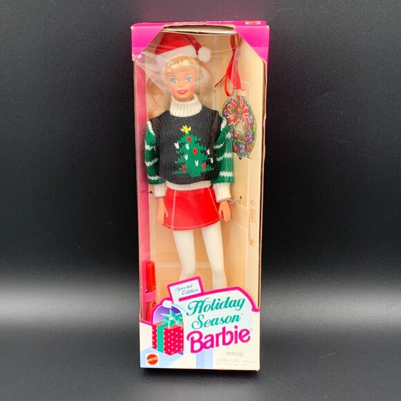 Holiday Season Barbie Special Edition 1996 Mattel 15581 NRFB Christmas Sweater - Picture 1 of 10